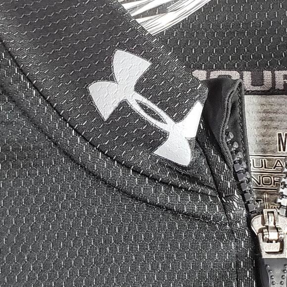 Under Armour UA Pullover ColdGear Mens Size Medium Black Quarter Zip Baselayer - Picture 4 of 10